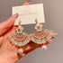 Linglang Bohemian Earrings Crystal Floral Dangle Drop Earrings Vintage Beaded Earrings Pearl Jewelry