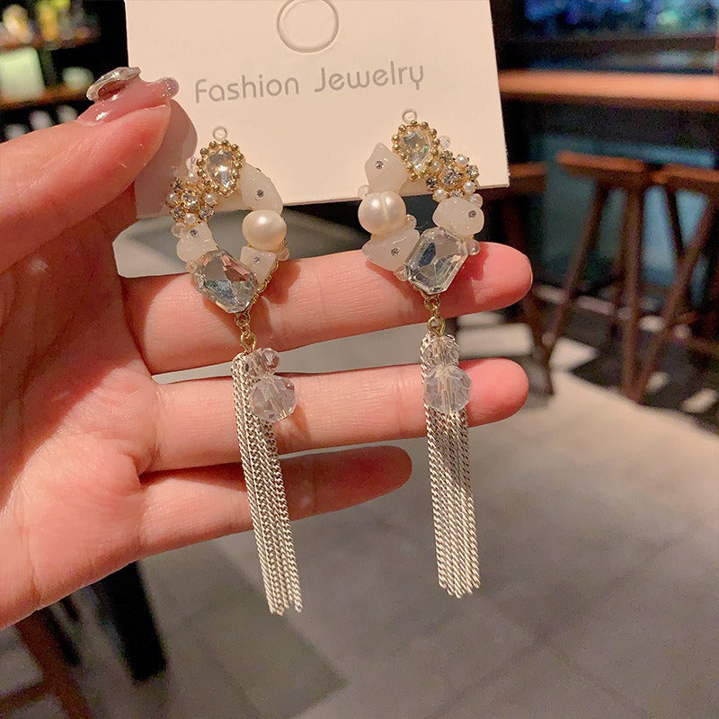 Handmade Boho Earrings Stylish Beaded Earrings Long Tassel Dangle Earrings