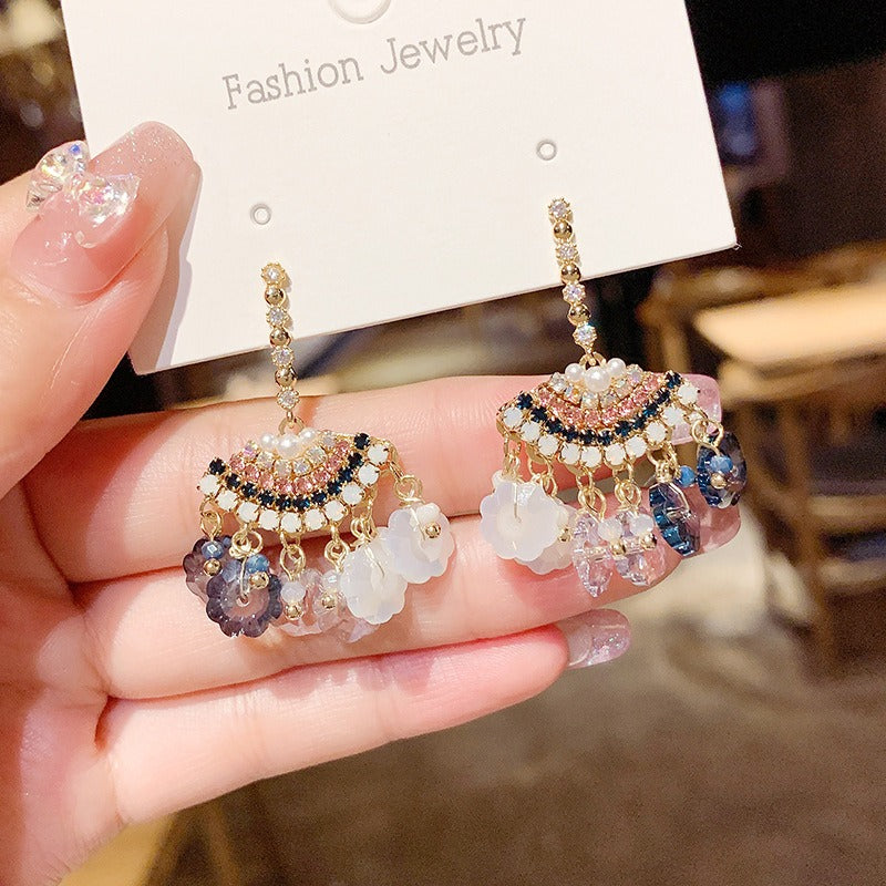 Linglang Beaded Drop Earrings for Women Handmade Colored Boho Statement Earrings Retro Dangle Earrings Jewelry Gifts