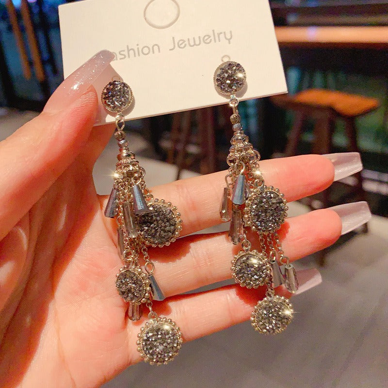 S925 Silver Earrings Boho Drop Earrings Long Beaded Dangle Earrings