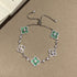Linglang 18K Gold Plated Clover Lucky Bracelet for Women Flower Adjustable Chain Bracelets Trendy Jewelry Gifts