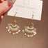 Boho Beaded Earrings Vintage Pearl Earrings Chic Dangle Earrings