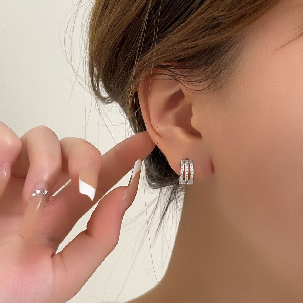 Linglang Silver Hoop Earrings Huggie Earrings Dainty Small Sterling Silver Earrings Trendy Jewelry Gifts