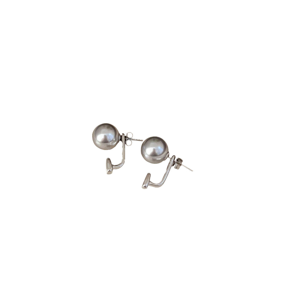 Linglang Light Luxury S925 Sterling Silver Earrings Vintage Stud Earrings Pearl Earrings Silver Jewelry for Women