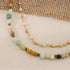 Linglang Boho Handmade Amazonite Natural Stone Beaded Necklace Healing Crystal Choker Necklace