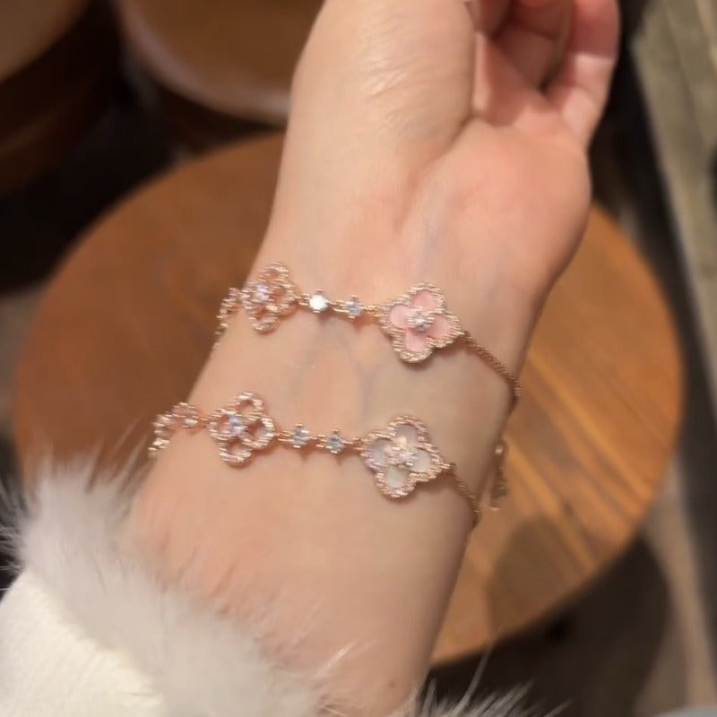 18K Gold Plated Clover Lucky Bracelet Cleef Bracelets Gold Bracelet Trendy Jewelry Gifts