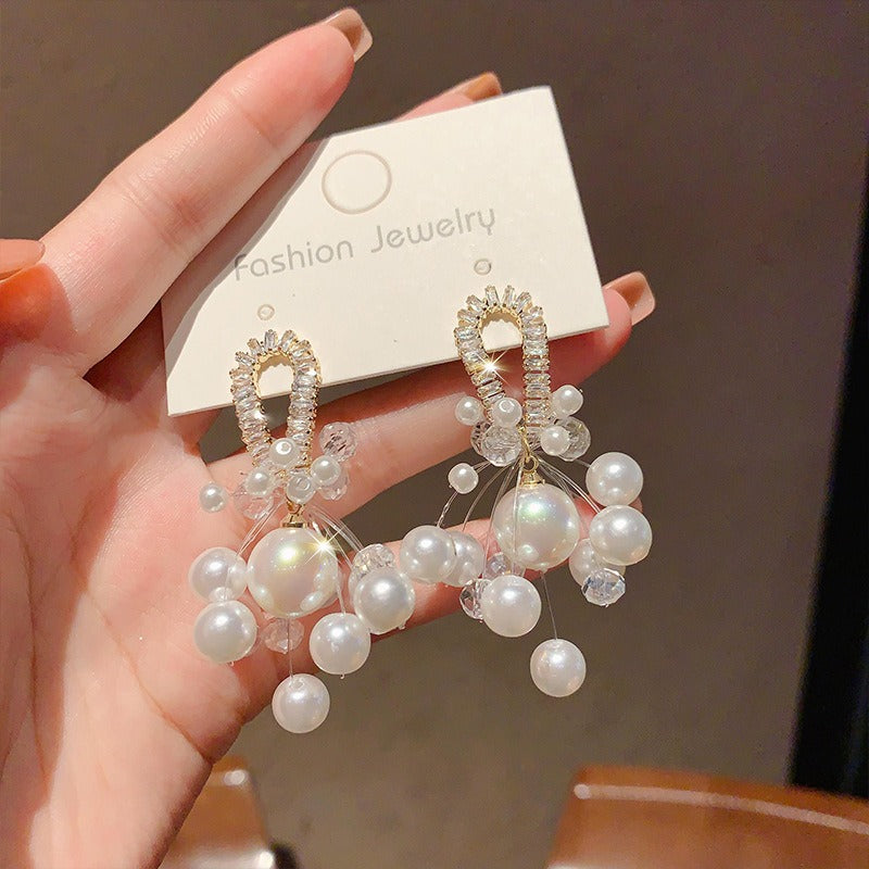 Linglang Boho Earrings for Women Trendy Pearl Earrings Beaded Earrings Stud Earrings Pearl Jewelry
