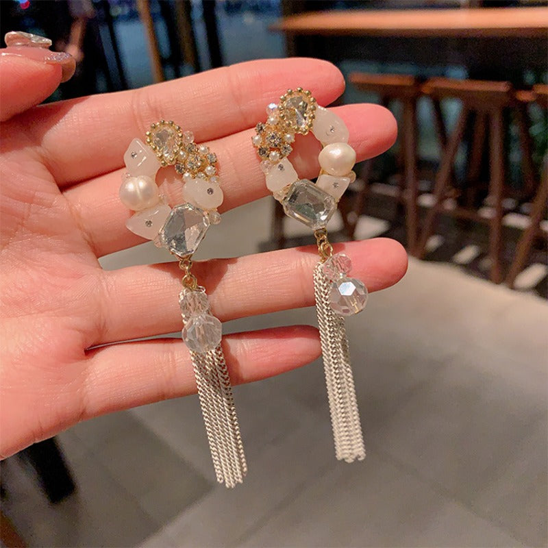 Handmade Boho Earrings Stylish Beaded Earrings Long Tassel Dangle Earrings