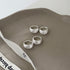 Linglang Matte Silver Hoop Earrings Minimalist Brushed Earrings Jewelry for Girls Dainty Hypoallergenic Earrings