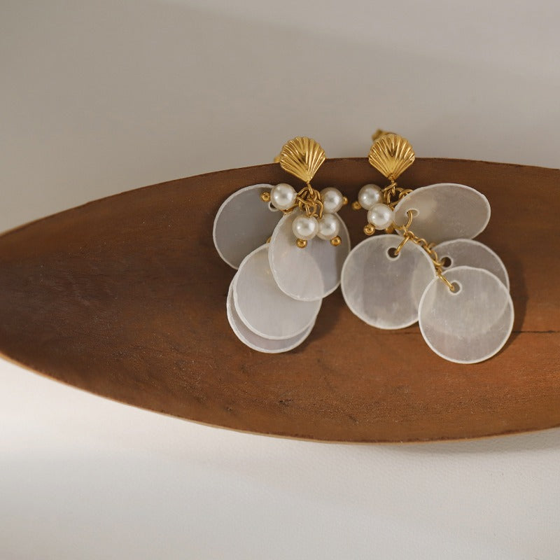 Linglang Light Weight Gold Plated Earrings Hypoallergenic Pearl Earrings Trendy Drop Earrings Gold Jewelry Gifts