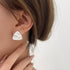 Linglang S925 Sterling Silver Earrings Triangular Texture Stud Earrings for Women Trendy Earrings Silver Jewelry Inspo