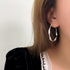 Linglang S925 Sterling Silver Earrings Trendy Earrings for Women Large Silver Hypoallergenic Hoop Earrings