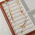 Linglang Handmade Colorful Beaded Necklace Natural Stone Pendant Necklace Freshwater Pearl Jewelry