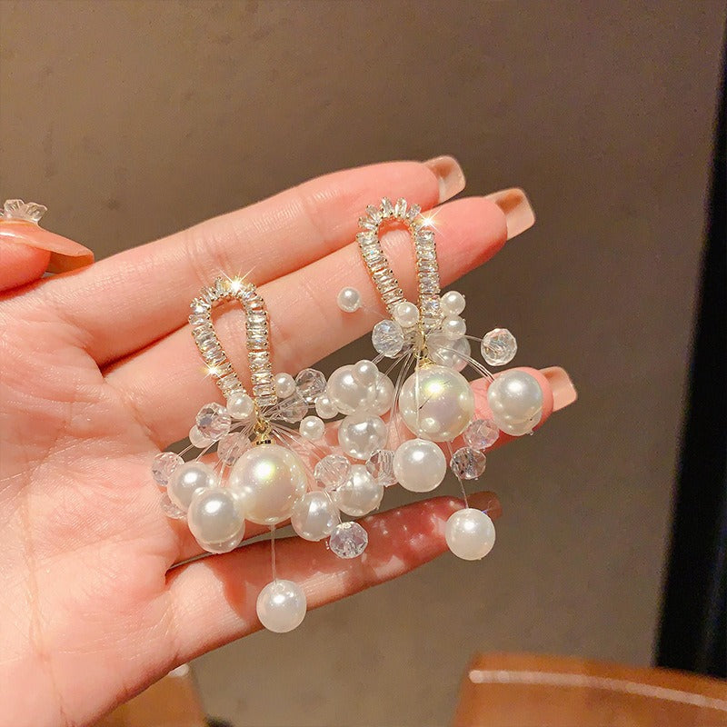 Linglang Boho Earrings for Women Trendy Pearl Earrings Beaded Earrings Stud Earrings Pearl Jewelry