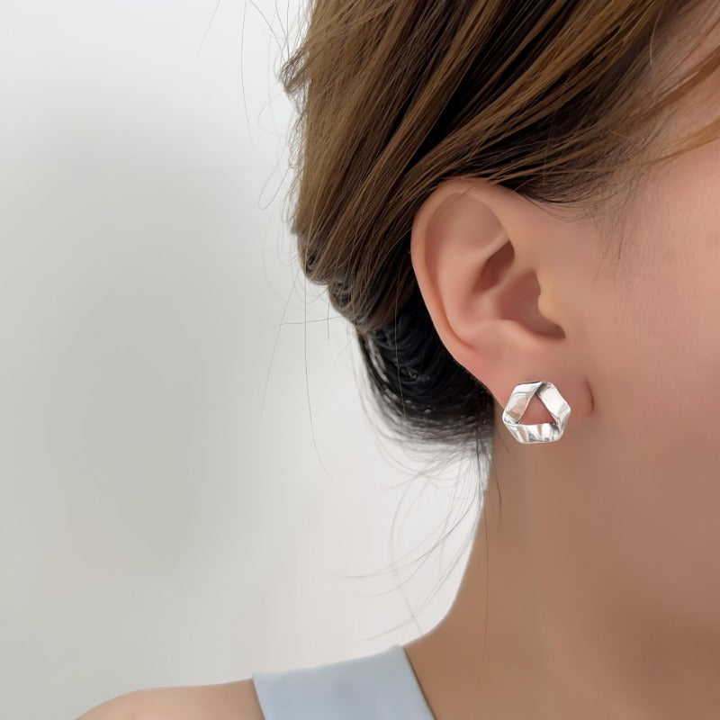Linglang S925 Stud Earrings Dainty Sterling Silver Earrings Minimalist Hypoallergenic Earrings
