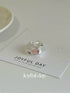 Handmade 925 Sterling Silver Gemstone Open Adjustable Rings Pink