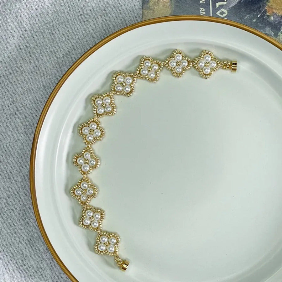 Handmade Vintage Custom Beaded Pearl Bracelets Elaina