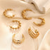 Lorelei Gold Plated Titanium Statement Stud Earrings for Women 1 Pair