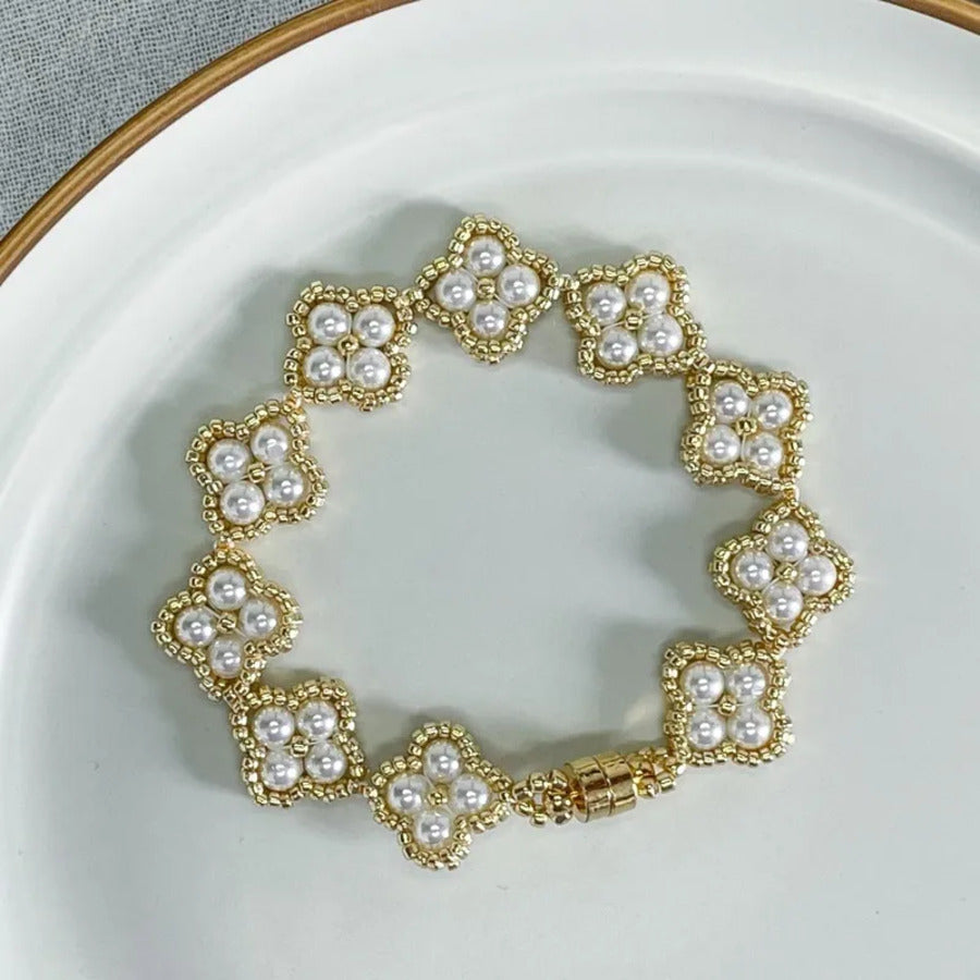Handmade Vintage Custom Beaded Pearl Bracelets Elaina