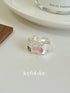 Handmade 925 Sterling Silver Gemstone Open Adjustable Rings Pink