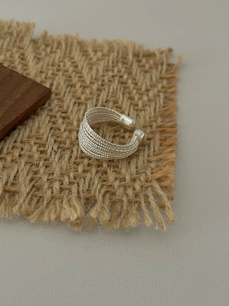925 Sterling Silver Adjustable Open Wiring  Rings