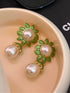 Flower Personalized Creative Pearl Earrings with 925 Silver Stud