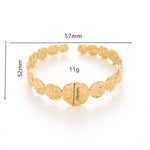 Ava Titanium Gold-plated Open Adjustable Bracelets