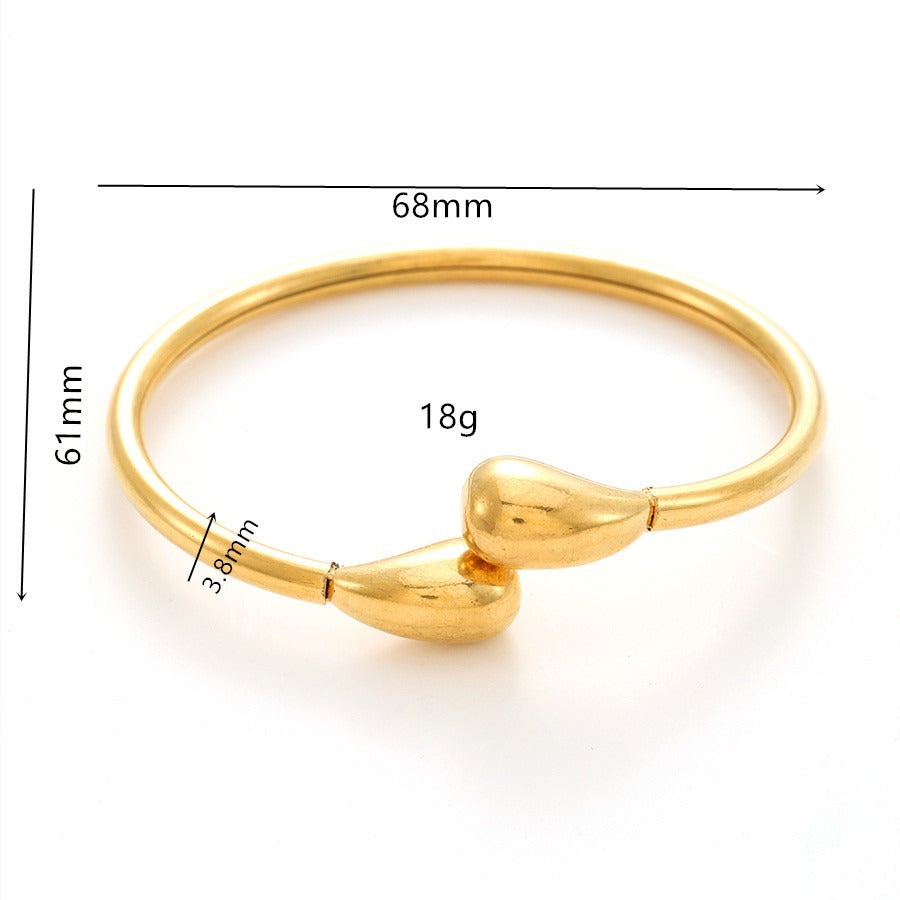 Ava Titanium Gold-plated Open Adjustable Bracelets