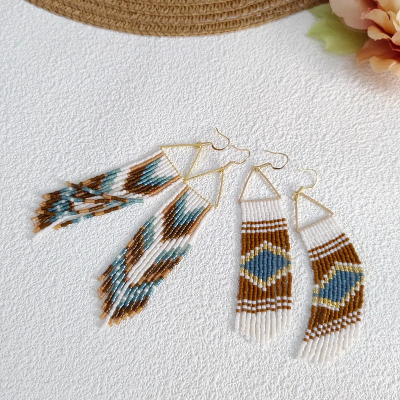 Cassidy Handmade Bohemia Beaded Tassel Earrings