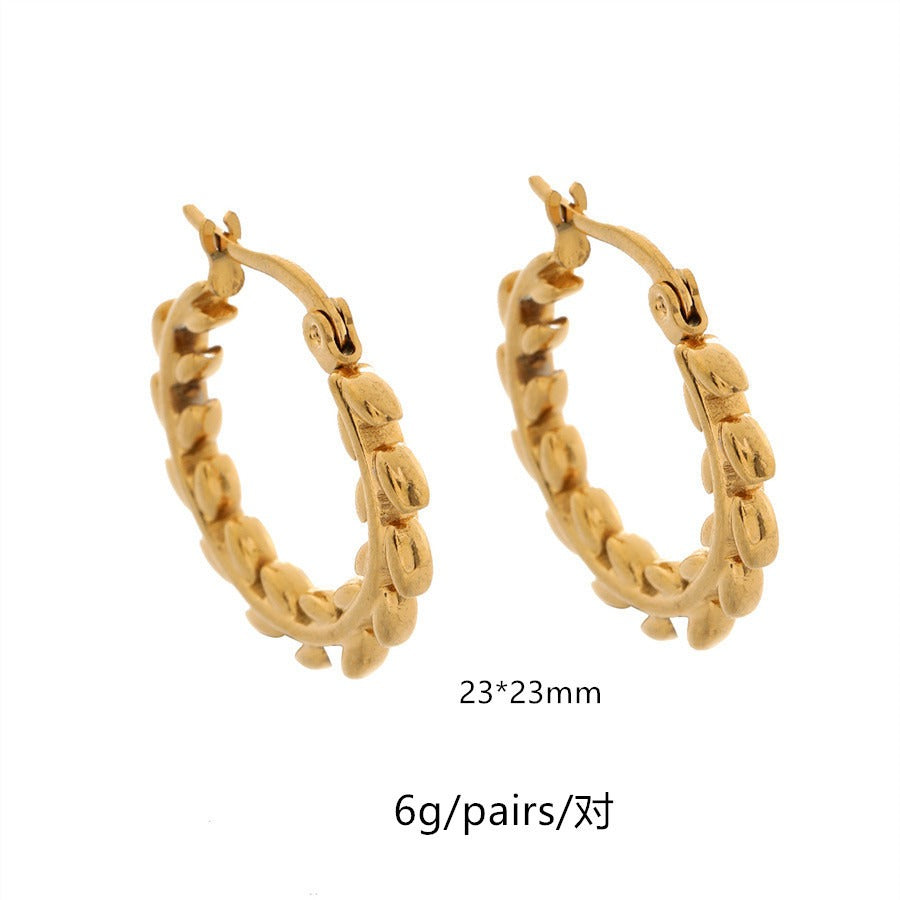Gwendolyn Gold Plated Titanium Statement Hoop Earrings for Women 1 Pair