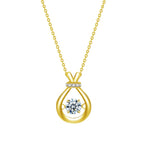 925 Sterling Silver Gold-plated Water-drop Adjustable Zircon Necklace