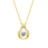 925 Sterling Silver Gold-plated Water-drop Adjustable Zircon Necklace