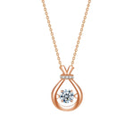 925 Sterling Silver Gold-plated Water-drop Adjustable Zircon Necklace