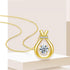 925 Sterling Silver Gold-plated Water-drop Adjustable Zircon Necklace