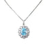 Clara 925 Sterling Silver Blue Gemstone Pendant Adjustable Necklace