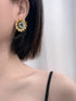 Retro Sunflower Earrings with 925 Silver Stud