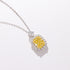 Noreen 925 Sterling Silver Yellow Square Gemstone Pendant Adjustable Necklace