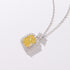 Noreen 925 Sterling Silver Yellow Square Gemstone Pendant Adjustable Necklace