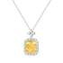 Noreen 925 Sterling Silver Yellow Square Gemstone Pendant Adjustable Necklace