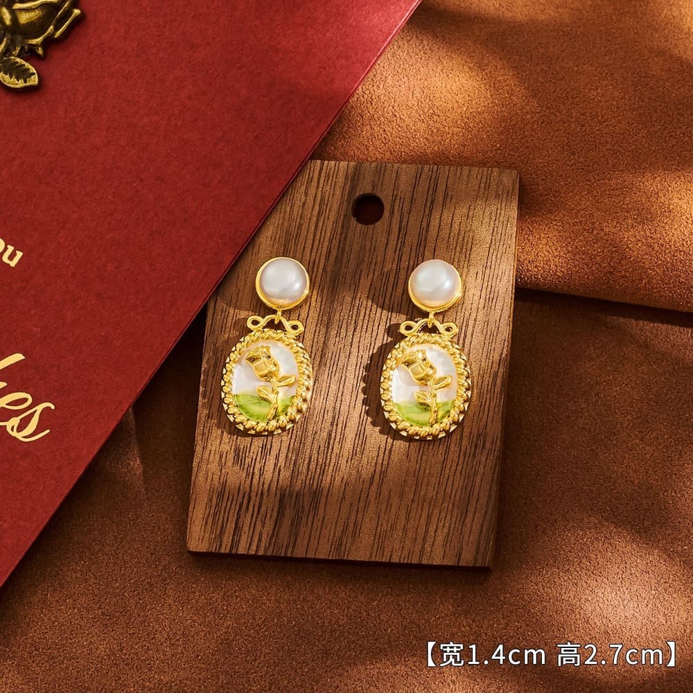 Suchin Retro Enamel Earring for Women