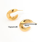 Halle Gold Plated Titanium Statement Hoop Earrings for Women 1 Pair