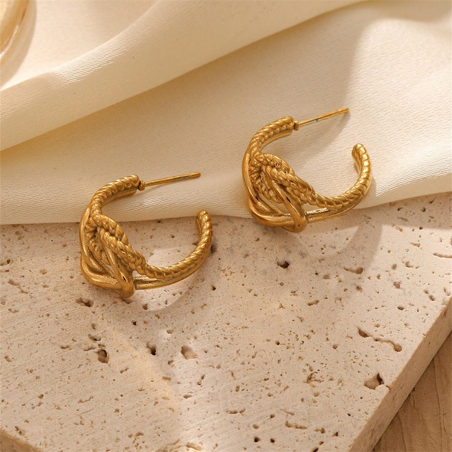 Felicity Gold Plated Titanium Statement Earrings for Women 1 Pair