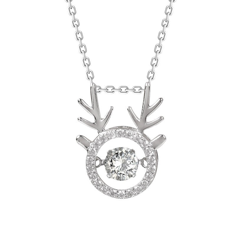 Serena 925 Sterling Silver Reindeer Adjustable Necklace