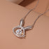 925 Sterling Silver Moissanite Rabbit Pendant Adjustable Necklace