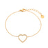 Linglang 18 Gold Plated Heart Charm Chain Bracelet Gold Initial Bracelets Jewelry Gifts for Women Girls