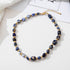 Linglang Vintage Irregular Natural Stone Clavicle Chain Handmade Beaded Necklace Chic Beaded Jewelry