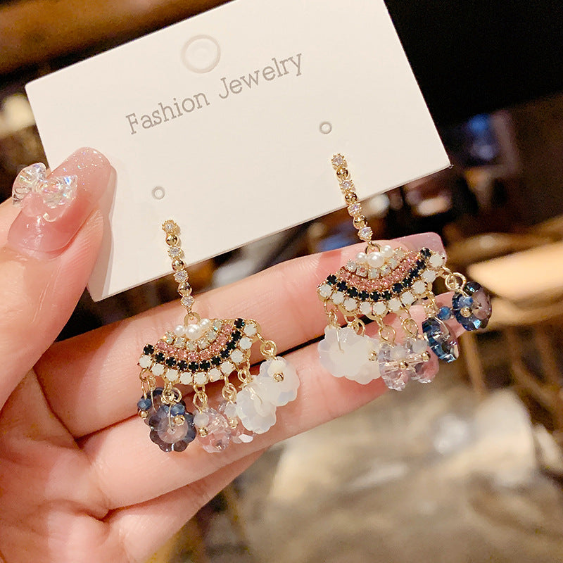 Linglang Beaded Drop Earrings for Women Handmade Colored Boho Statement Earrings Retro Dangle Earrings Jewelry Gifts