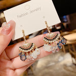 Linglang Beaded Drop Earrings for Women Handmade Colored Boho Statement Earrings Retro Dangle Earrings Jewelry Gifts