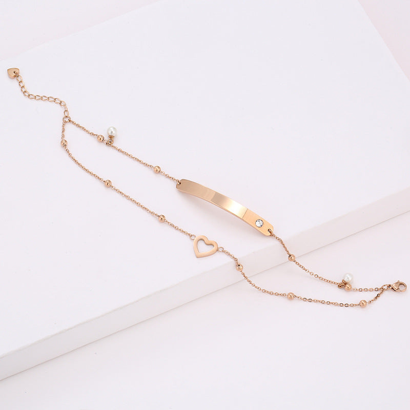 Linglang 18K Gold Plated Bracelet Adjustable Layered Bracelet Dainty Gold Initial Bracelet Layering Jewelry