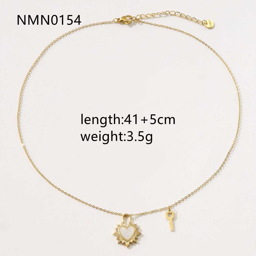 Linglang 14K Gold Plated Necklace Chain for Women Love Pendant Necklace Gold Jewelry Shell Necklace